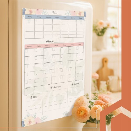 Ruhhy 26716 Magnetický plánovač na lednici 60x45 cm s fixem