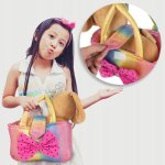 MalPlay Plyšový pejsek v duhové kabelce 23 cm, hnědý