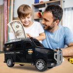 MalPlay Detská pokladnička do auta na ukladanie peňazí pomocou hesla a odtlačku prsta