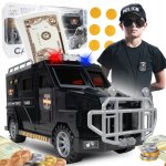 MalPlay Detská pokladnička do auta na ukladanie peňazí pomocou hesla a odtlačku prsta