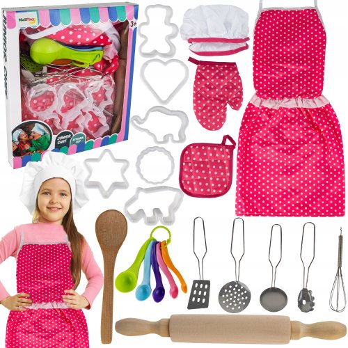 MalPlay Kuchařský set se zástěrou, čepicí a doplňky