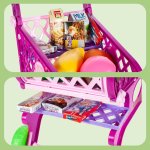 MalPlay Detský vozík na potraviny, ružový