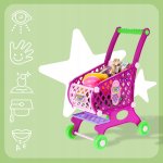 MalPlay Detský vozík na potraviny, ružový