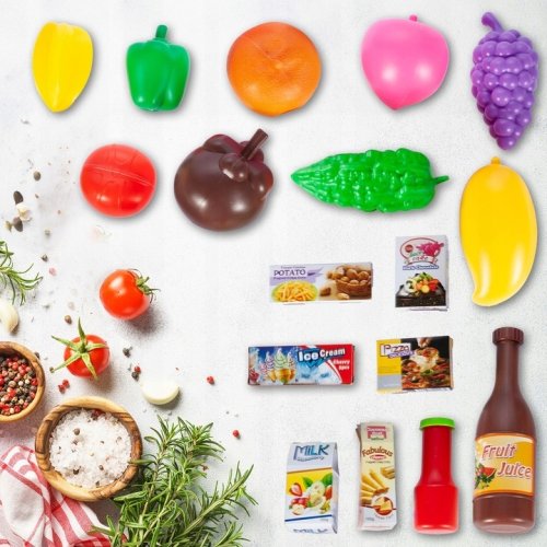 MalPlay Detský vozík na potraviny, ružový