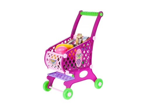 MalPlay Detský vozík na potraviny, ružový