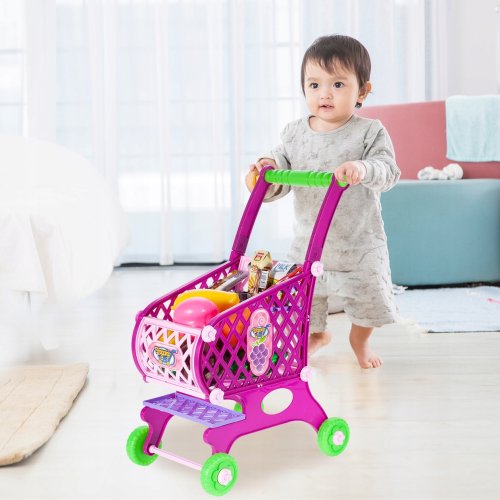 MalPlay Detský vozík na potraviny, ružový
