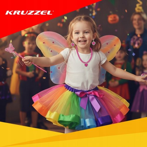 Kruzzel 26742 Karnevalový kostým motýl 3 - 10 let, 6-dílný 