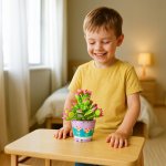 Kruzzel 26459 Kreativní 3D stavebnice Bonsai Květina – 172 dílků