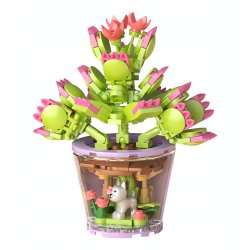 Kruzzel 26459 Kreativní 3D stavebnice Bonsai Květina – 172 dílků