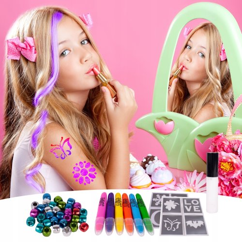 MalPlay Dětské tetování a malování vlasů Tattoo Hair Chalk