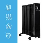 MalTec Olejový radiátor s WiFi, ProOil 2500 W, 11 žeber, černý