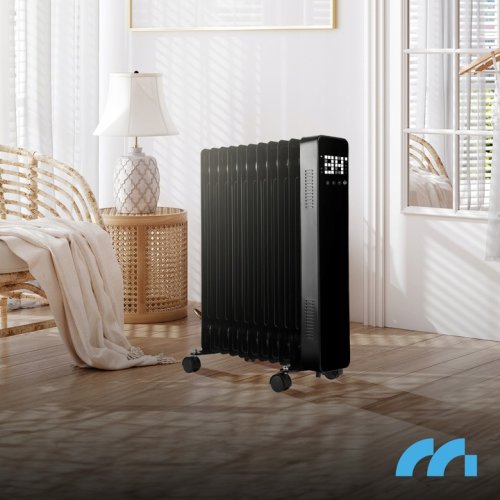 MalTec Olejový radiátor s WiFi, ProOil 2500 W, 11 žeber, černý