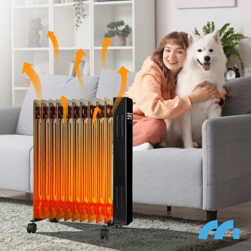 MalTec Olejový radiátor s WiFi, ProOil 2500 W, 11 žeber, černý