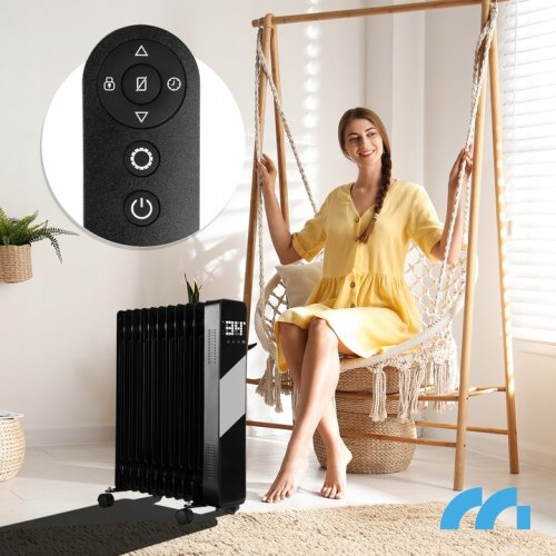 MalTec Olejový radiátor s WiFi, ProOil 2500 W, 11 žeber, černý