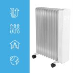 MalTec Olejový radiátor s WiFi, ProOil 2500 W, 11 žeber, bílý