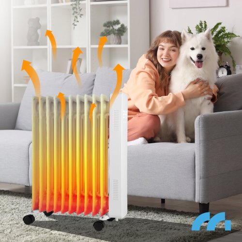 MalTec Olejový radiátor s WiFi, ProOil 2500 W, 11 žeber, bílý