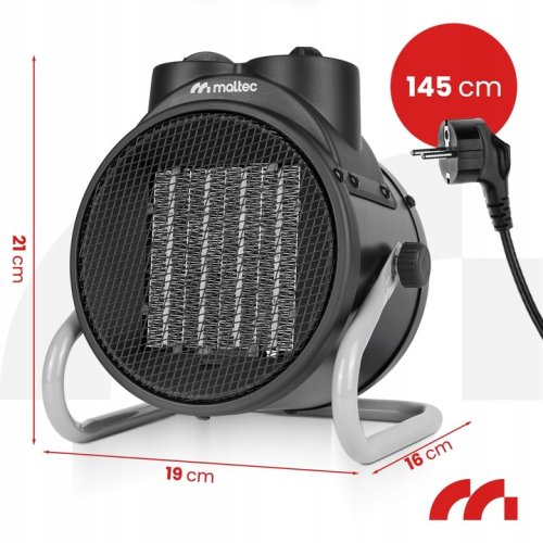 MalTec Teplovzdušný ventilátor PTC Inferno 4000, 2 kW, čierny