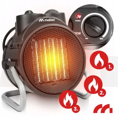 MalTec Teplovzdušný ventilátor PTC Inferno 4000, 2 kW, čierny