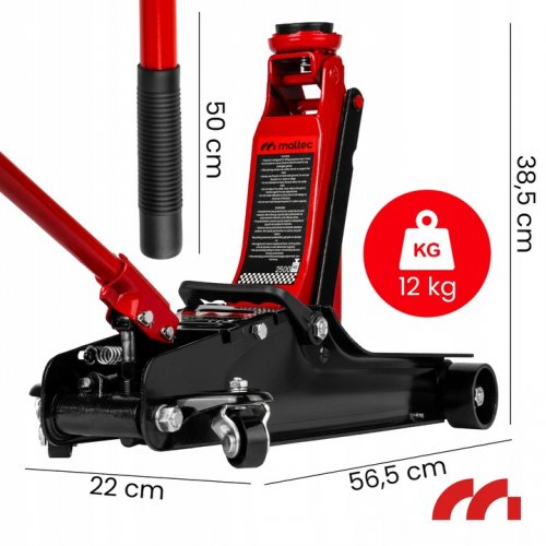 MalTec Hydraulický nízkoprofilový zvedák (hever) 385mm, 2,5T