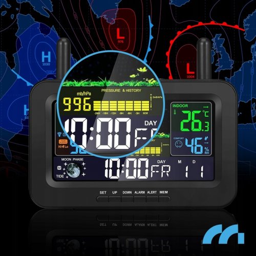 MalTec Meteorologická stanice s barevným displejem, černá 