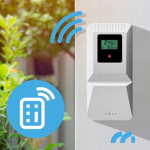 MalTec Meteostanica s farebným displejom, bezdrôtová, čierna