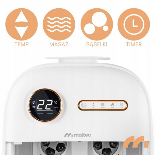 MalTec Hydromasážní přístroj na nohy PRO-Hydro 500W, skládací, bílý
