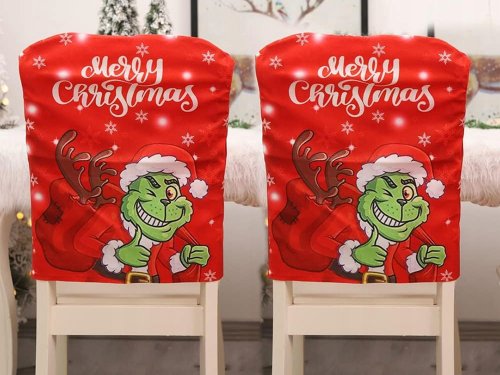 Verk 26266 Vianočný poťah na stoličku Grinch, červený