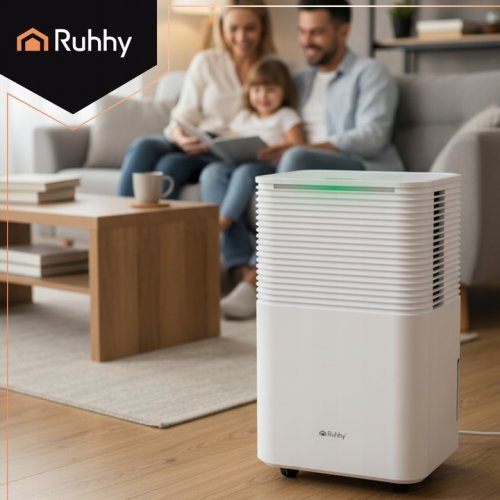 Ruhhy 26498 Odvlhčovač vzduchu Dryzix 500, WiFi, 200 W, 2000 ml, bílá