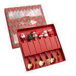 eCa LYZ5 Luxusní vánoční sada lžiček a vidliček, 6 ks