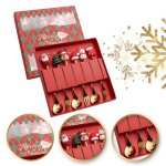 eCa LYZ5 Luxusní vánoční sada lžiček a vidliček, 6 ks