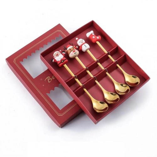 eCa LYZ4 Luxusní vánoční sada lžiček, 4 ks