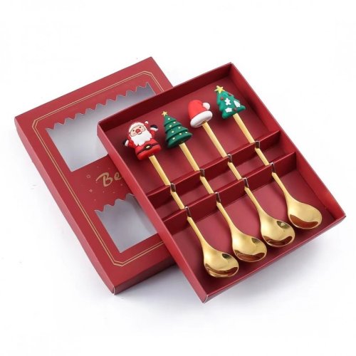 eCa LYZ3 Luxusní vánoční sada lžiček, 4 ks