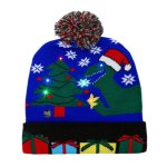 eCa CZ53 LED vianočná čiapka s bambulou, modrá