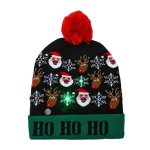 eCa CZ52 LED vianočná čiapka s bambulou, čierna