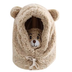 eCa CZ34WZ1 Zimná čiapka 2v1 s integrovaným komínom/šatkou, béžová