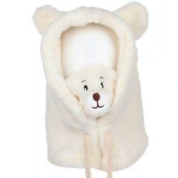 eCa CZ34WZ2 Zimná čiapka 2v1 s integrovaným komínom/šatkou, krémová