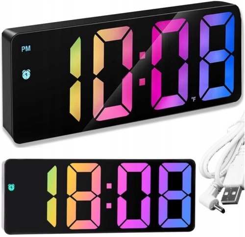 Pronett XJ5828 Multifunkční hodiny s budíkem a teploměrem, černé