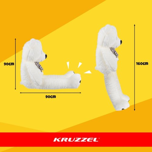 Kruzzel 25925 Velký plyšový medvěd 180 cm, krémový