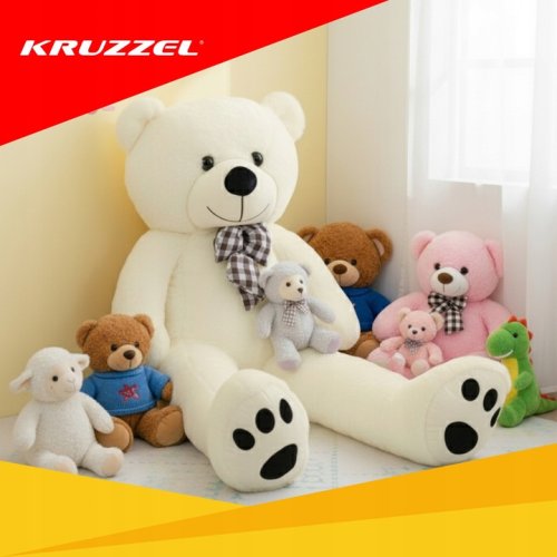 Kruzzel 26091 Velký plyšový medvěd 140 cm, krémový