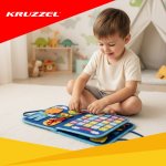 Kruzzel 26881 Montessori senzorická kniha, modrá