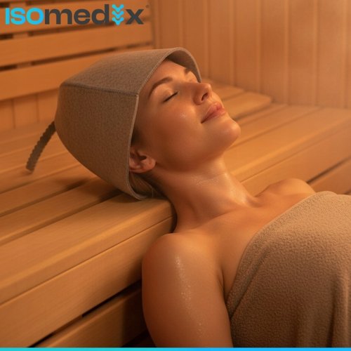 Isomedix 26455 Plstená saunová čiapka, sivá