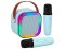KIK KX3377 Karaoke Bluetooth reproduktor  6 W, 2x bezdrátový mikrofon, modrý