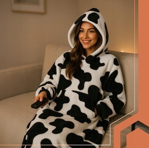 Ruhhy 26538 Televizní mikina s kapucí XXL, černobílá