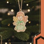 Ruhhy 26471 Sada dřevěných vánočních ozdob na vybarvení, 24 ks