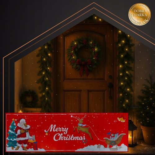 Ruhhy 26464 Vianočný koberec s motívom Veselé Vianoce 160 x 50 cm, červený