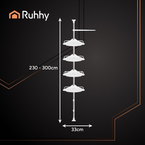 Ruhhy 26639 Teleskopická rohová polica, biela