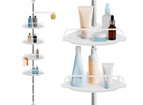 Ruhhy 26639 Teleskopická rohová polička, bílá