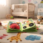 KIK KX2956 Montessori senzorická kniha farma, zelená