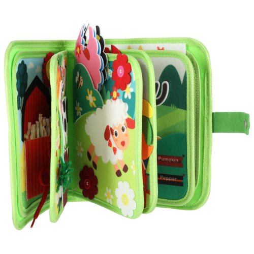 KIK KX2956 Montessori senzorická kniha farma, zelená