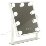 KIK KX3942 Kosmetické zrcadlo s LED osvětlením, 9 žárovek, USB, 25 x 30 cm